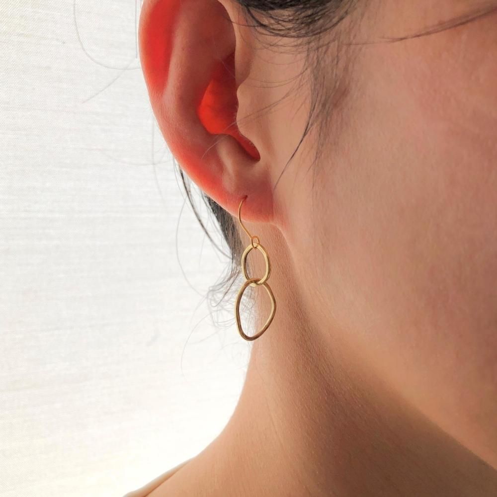 brass pierce awa / 真鍮ピアス 泡 - FUURA handmade studio