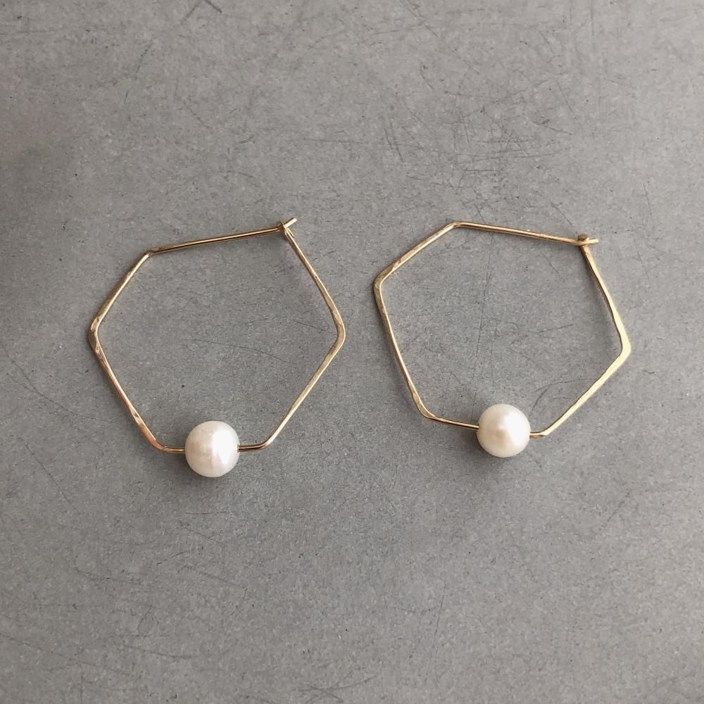 14kgf pearl pierce / 14kgf パールピアス - FUURA handmade studio