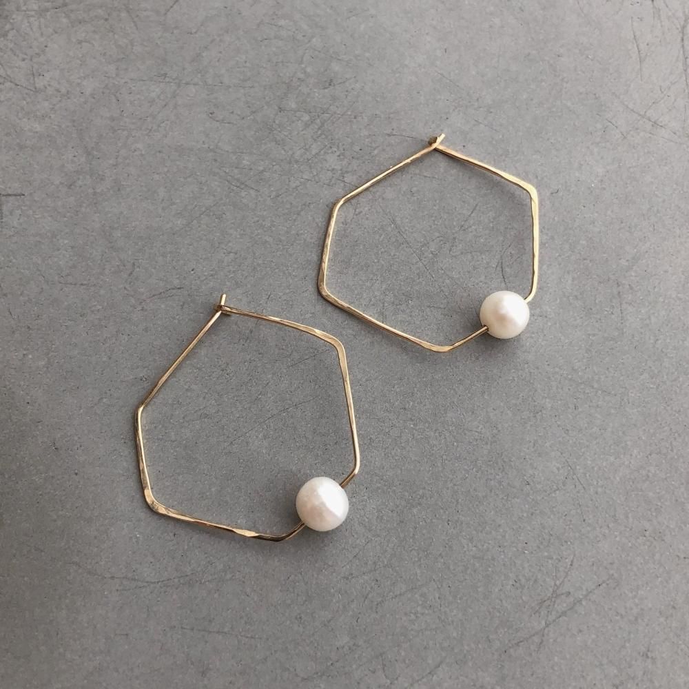 14kgf pearl pierce / 14kgf パールピアス - FUURA handmade studio