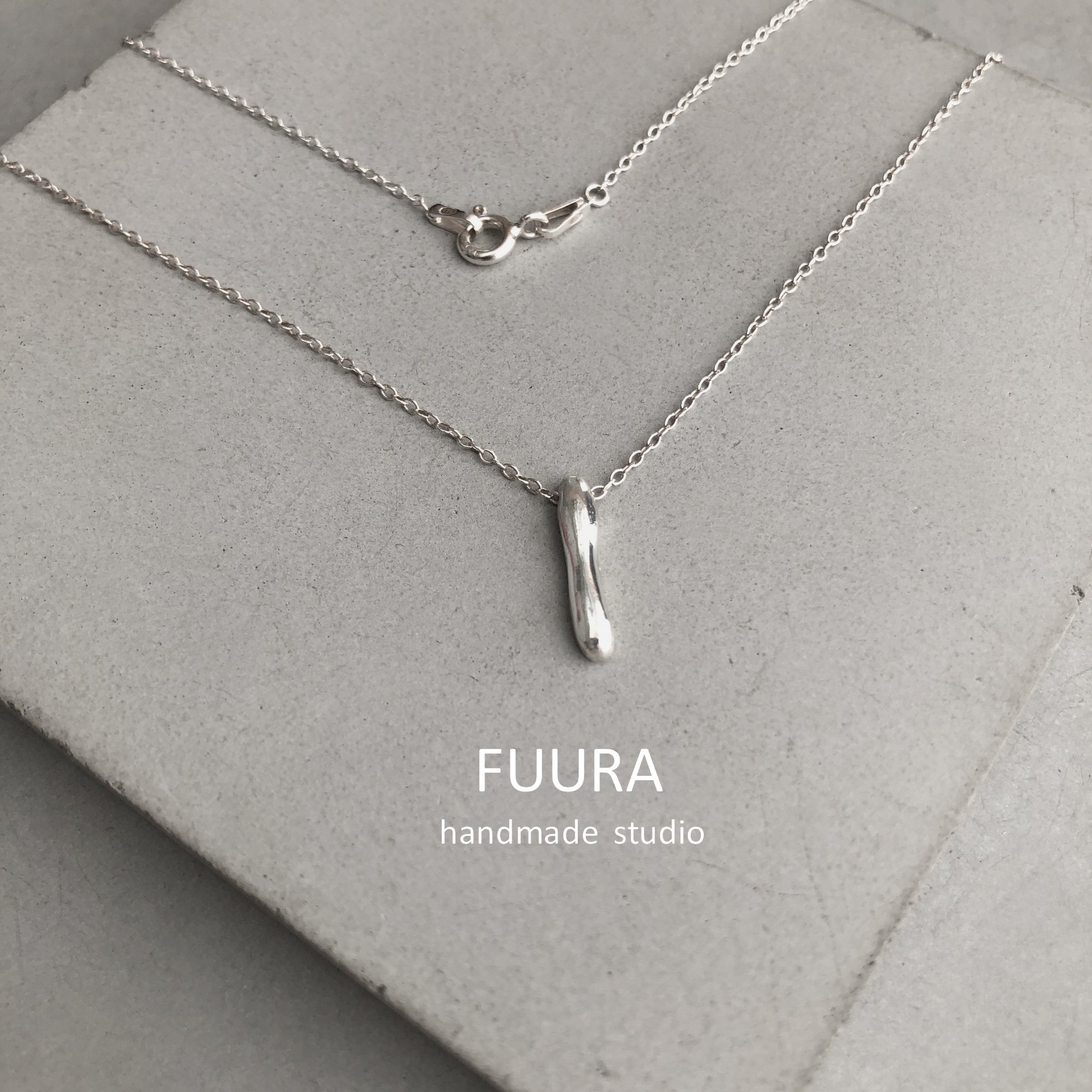 melt stick necklace silver / メルトスティックネックレス シルバー - FUURA handmade studio