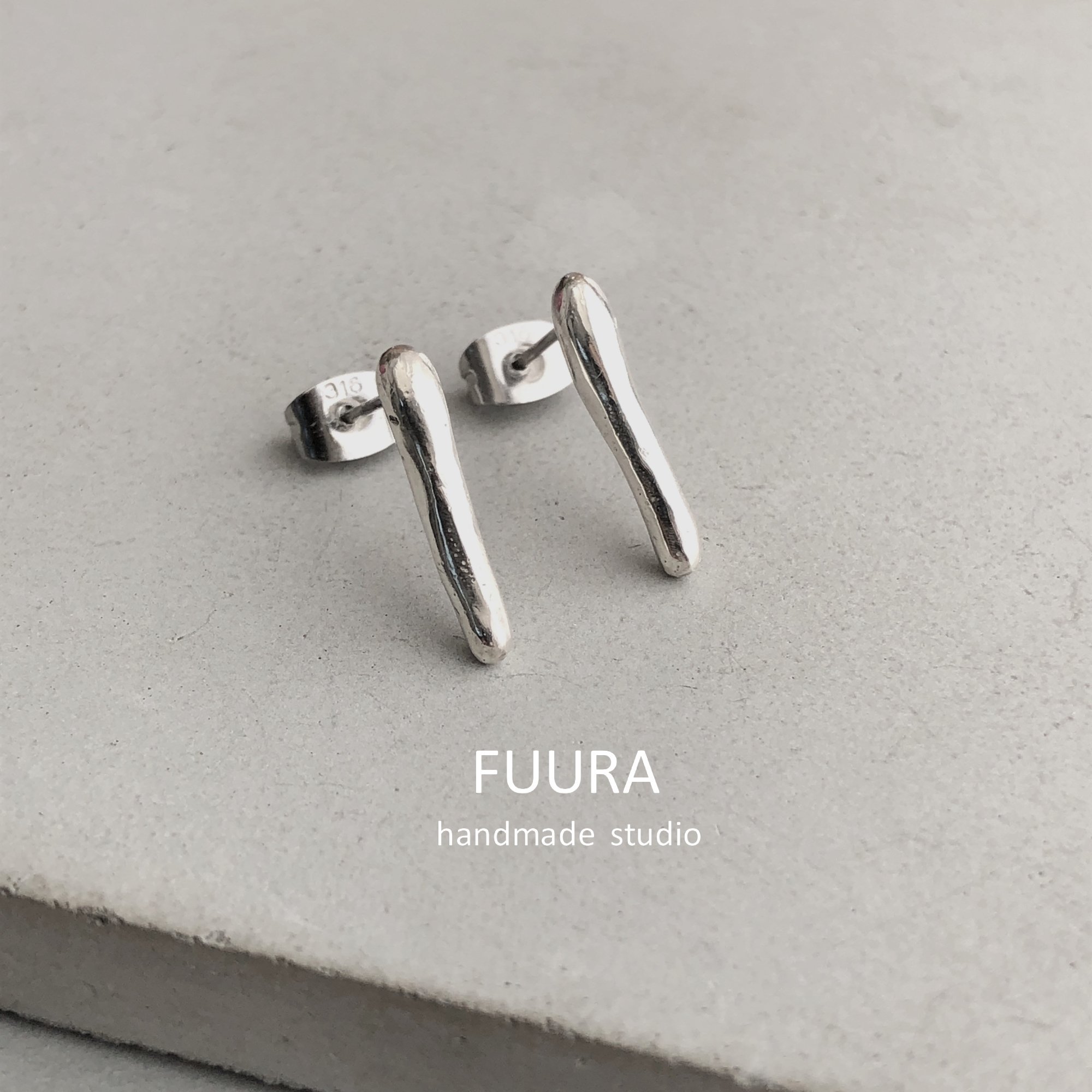 leaf pierce brass / 真鍮ピアス 葉っぱ - FUURA handmade studio