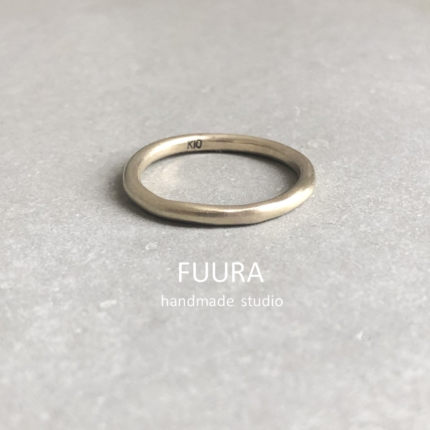 【K10】 2mm mat ring / K10 マット イエローゴールドリング 2mm - FUURA handmade studio