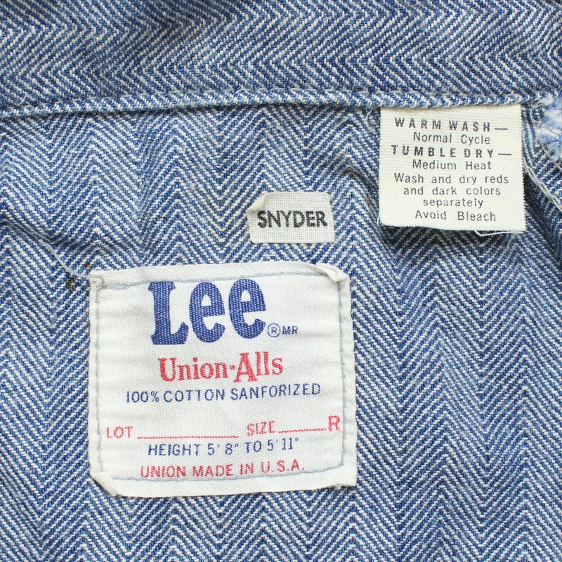 70s USA製 ヴィンテージ リー Lee UNION-ALLS ヘリンボーン つなぎ