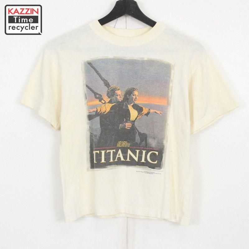 90s タイタニック TITANIC ムービーTシャツ 古着 ☆ メンズ ~XSサイズ相当 ホワイト - KAZZIN Time recycler  広島にある古着屋オンラインショップ カジン タイム リサイクラー