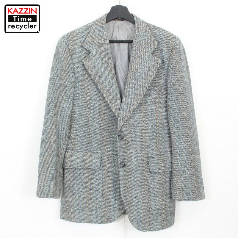 80s USA製 ハリスツイード HARRIS TWEED ウール テーラードジャケット