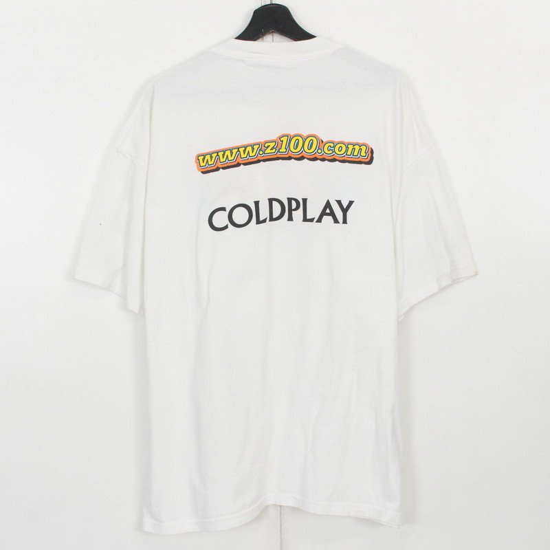 00s Hanes Z100 NEW YORK COLDPLAY バンドＴシャツ 古着 ★ メンズ 表記XLサイズ ホワイト - KAZZIN  Time recycler 広島にある古着屋オンラインショップ カジン タイム リサイクラー