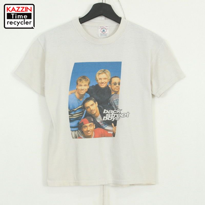 90s USA製 バックストリートボーイズ BACK STREET BOYS Y2K チビT バンドＴシャツ 古着 ★ メンズ XS~Sサイズ相当  ホワイト - KAZZIN Time recycler 広島にある古着屋オンラインショップ カジン タイム リサイクラー