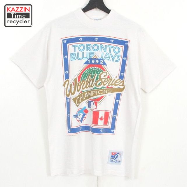 90s MLB トロント・ブルージェイズ ラメプリント 半袖Ｔシャツ 古着 ★ メンズ 表記Mサイズ ホワイト - KAZZIN Time  recycler 広島にある古着屋 カジン タイム リサイクラー