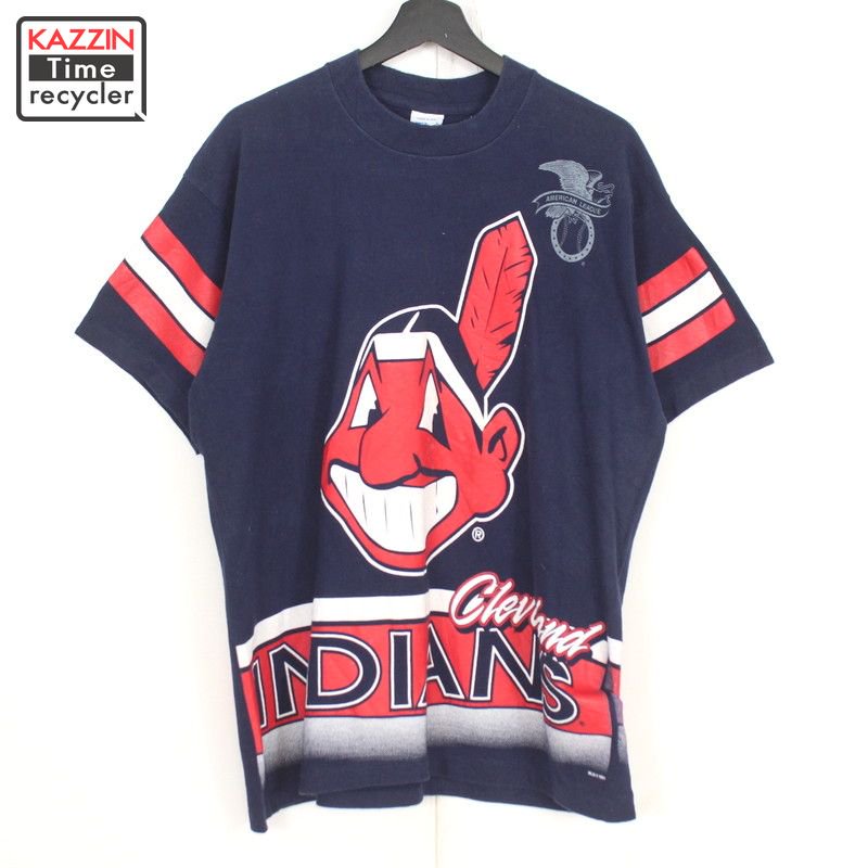 90s MLB インディアンズ × LOONEY TUNES プリント Tシャツ-