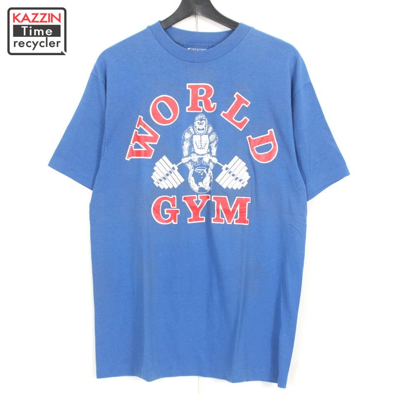 80s Hanes WORLD GYM Ⱦµԥ    ɽL ֥롼