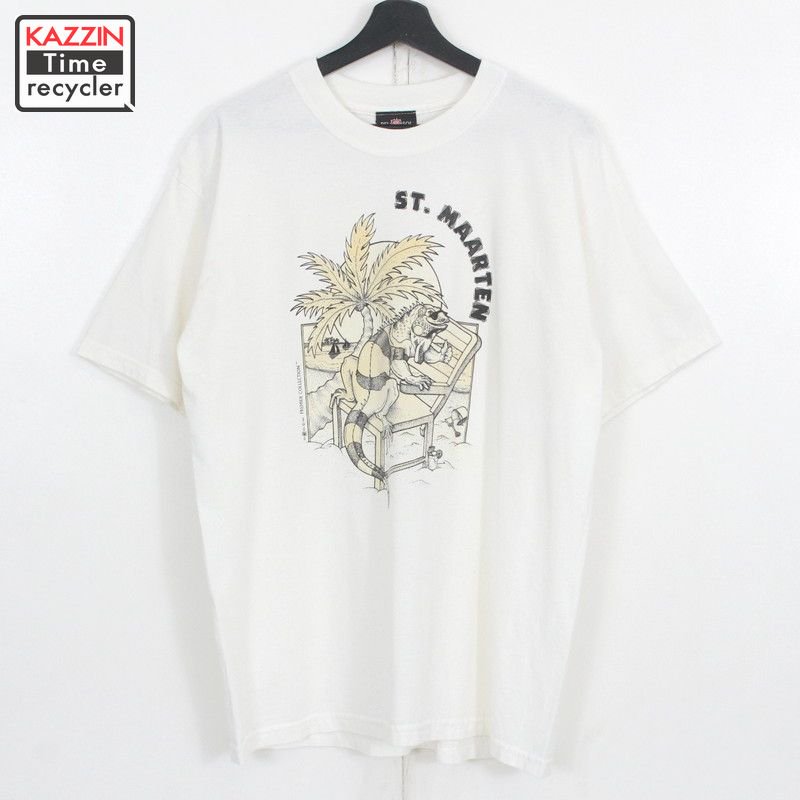 90s スーベニアT イグアナ 半袖Ｔシャツ 古着 ☆ メンズ 表記Lサイズ