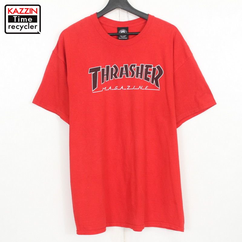 00s スラッシャー THRASHER ロゴ 半袖Ｔシャツ 古着 ☆ メンズ 表記XL