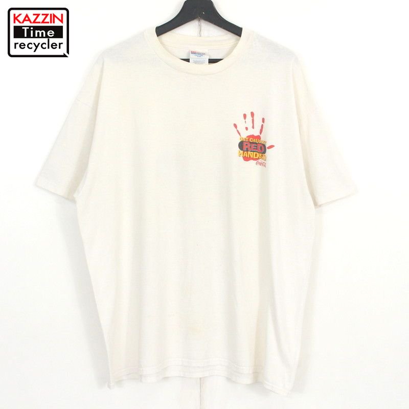 90s Hanes  Coca Cola RED HANDED Ⱦµԥ    ɽXL ۥ磻