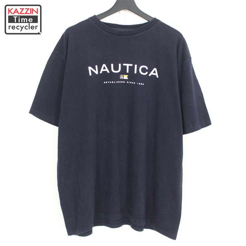 90s USA Ρƥ NAUTICA Ⱦµԥ    ɽXL ͥӡ