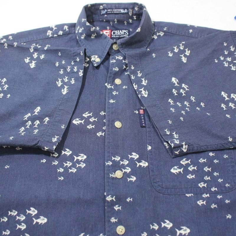 90s Chaps Ralph Lauren 魚 フィッシュ 半袖シャツ L 90s Chaps Ralph Lauren 魚 フィッシュ 半袖シャツ L