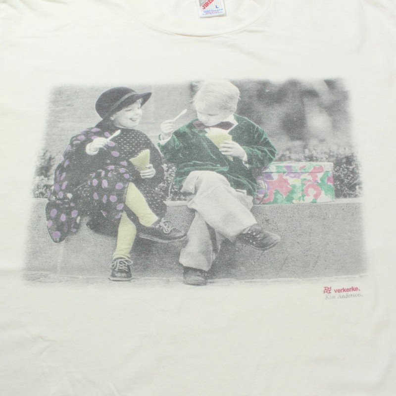 90s USA製 JERZEES アートフォトT キム・アンダーソン 半袖Ｔシャツ 古着 ☆ メンズ 表記Lサイズ ホワイト - KAZZIN  Time recycler 広島にある古着屋オンラインショップ カジン タイム リサイクラー