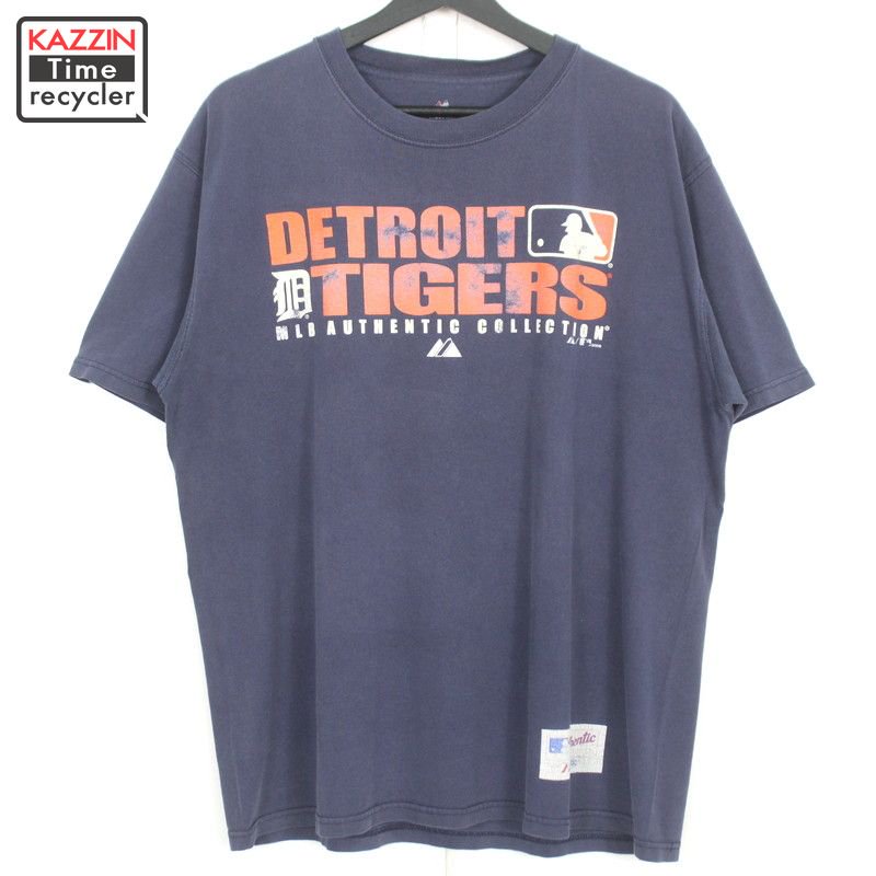 00s MLB デトロイト・タイガース Majestic 半袖Ｔシャツ 古着 ★ メンズ 表記Lサイズ ネイビー - KAZZIN Time  recycler 広島にある古着屋オンラインショップ カジン タイム リサイクラー