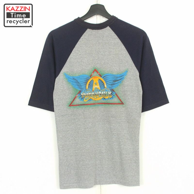 80s エアロスミス Aerosmith ラグラン バンドＴシャツ 古着 ☆ メンズ