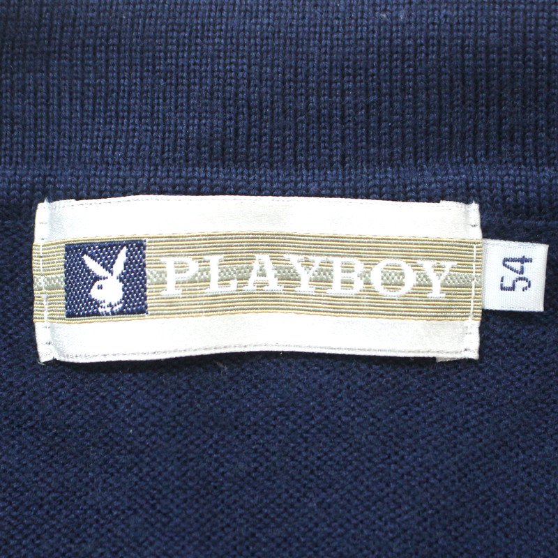 80s プレイボーイ PLAYBOY ハーフボタン ニットセーター 古着