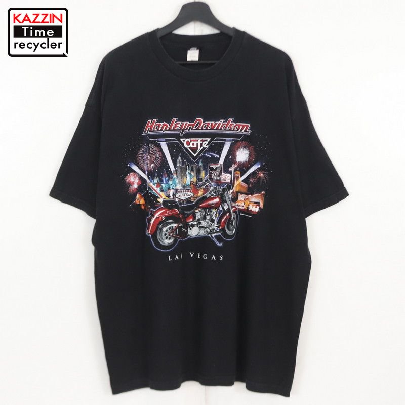 00s USA製 ハーレーダビッドソン HARLEY DAVIDSON 半袖Ｔシャツ 古着 ★ メンズ 表記XXLサイズ ブラック - KAZZIN  Time recycler 広島にある古着屋オンラインショップ カジン タイム リサイクラー