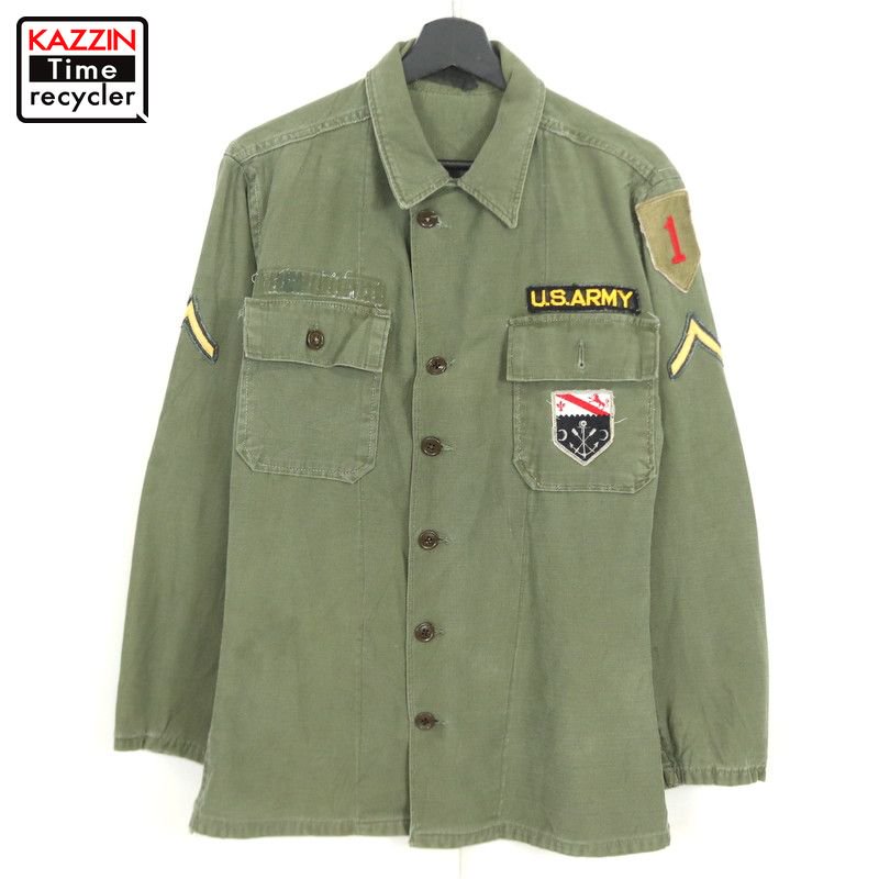 50s US ARMY OG107 ユーティリティシャツ 1st 前期筒袖 - ジャケット