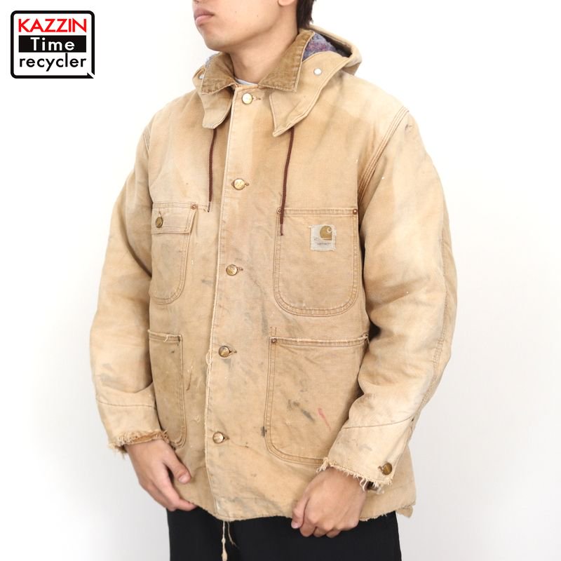 70s ヴィンテージ カーハート Carhartt 裏地ブランケット ダック チョアコート ジャケット 古着 ☆ メンズ Lサイズ相当 ブラウン -  KAZZIN Time recycler 広島にある古着屋オンラインショップ カジン タイム リサイクラー