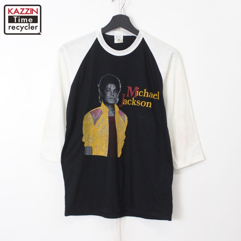 80s vintage マイケルジャクソン Michael Jackson ラグラン バンドＴシャツ メンズ 表記Mサイズ - KAZZIN Time  recycler 広島にある古着屋オンラインショップ カジン タイム リサイクラー