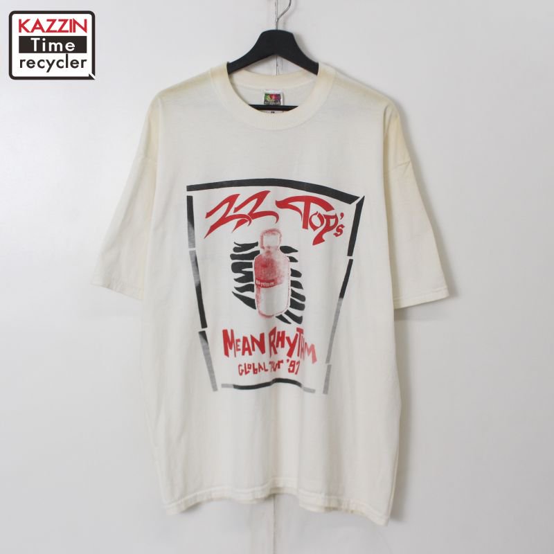 90s USA製 vintage ZZTOP ZZトップ Fruit of the Loom バンドＴシャツ メンズ 表記XLサイズ - KAZZIN  Time recycler 広島にある古着屋オンラインショップ カジン タイム リサイクラー