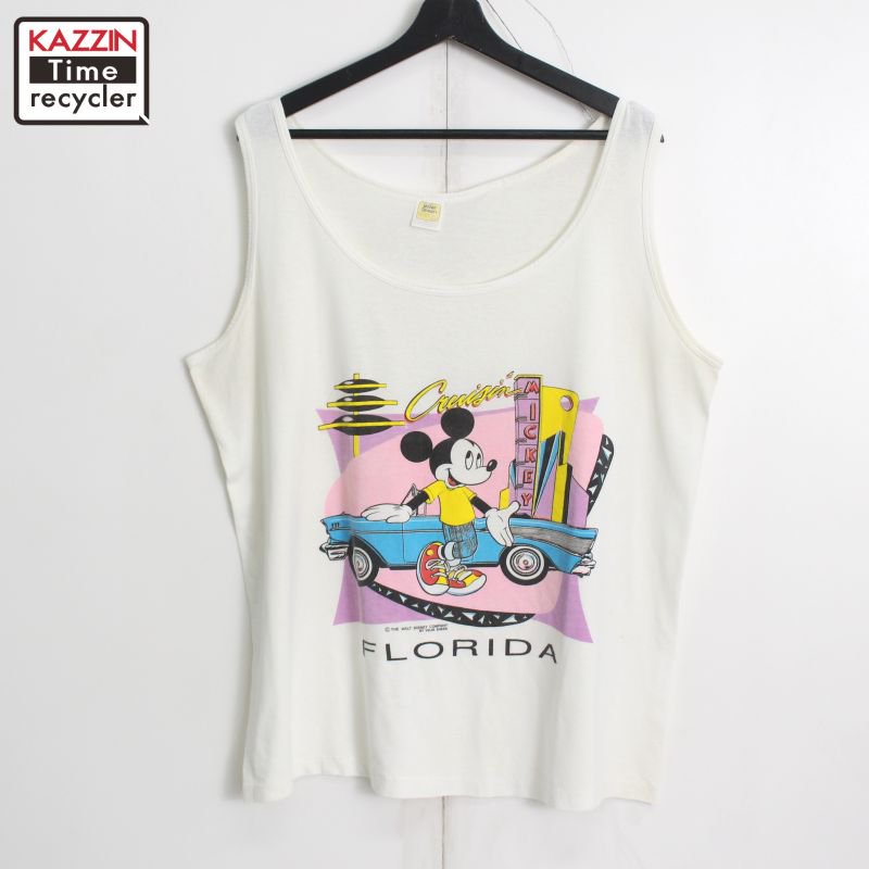 80s USA vintage ߥåޥ Mickey Mouse VELVA SHEEN Florida 󥯥ȥå  ɽXL