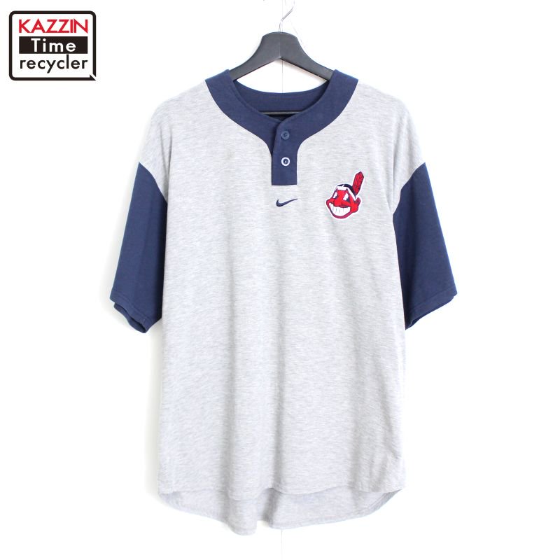 00s MLB NIKE クリーブランド・インディアンズ センタースウォッシュ ヘンリーネック 半袖Ｔシャツ メンズ 表記Lサイズ - KAZZIN  Time recycler 広島にある古着屋オンラインショップ カジン タイム リサイクラー