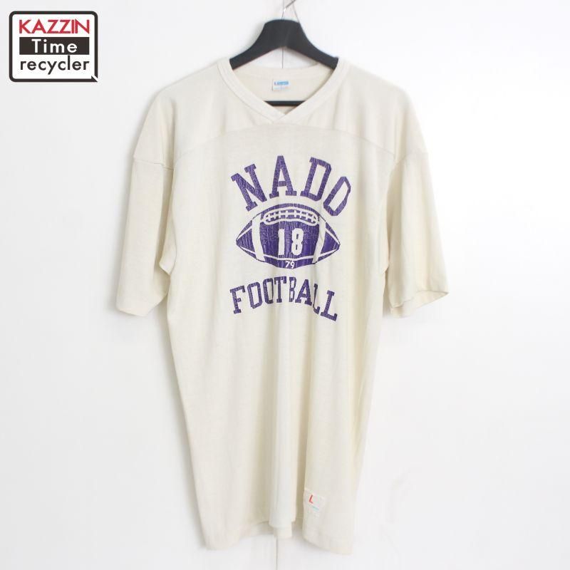 70s USA製 vintage Champion バータグ ナンバリング フットボールＴシャツ メンズ 表記Lサイズ - KAZZIN Time  recycler 広島にある古着屋オンラインショップ カジン タイム リサイクラー