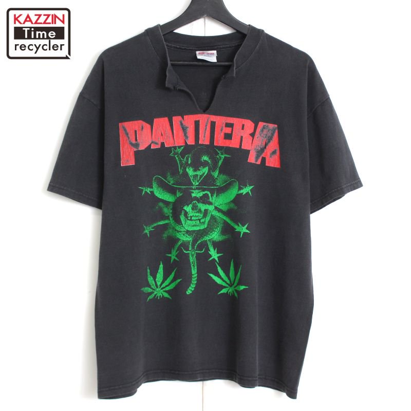 90s vintage パンテラ Pantera Hanes カットオフ ロックT スカル 大麻 バンドＴシャツ メンズ 表記Lサイズ -  KAZZIN Time recycler 広島にある古着屋オンラインショップ カジン タイム リサイクラー