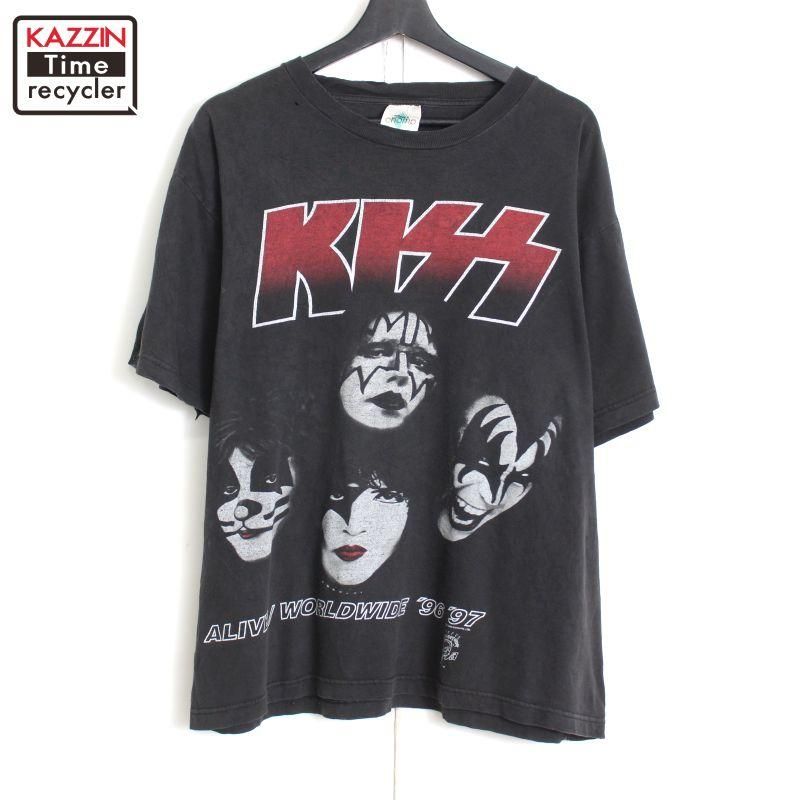 90s vintage KISS キッス ロゴ ロックT バンドＴシャツ メンズ 表記Lサイズ - KAZZIN Time recycler  広島にある古着屋オンラインショップ カジン タイム リサイクラー