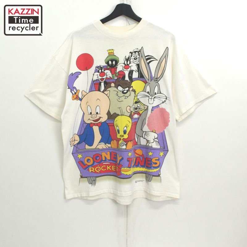 90s USA製 vintage KINGSTREE CLASSIC ルーニーテューンズ Looney Tunes タズマニアンデビル 大判両面プリント  半袖Ｔシャツ メンズ 表記XLサイズ - KAZZIN Time recycler 広島にある古着屋オンラインショップ カジン タイム リサイクラー