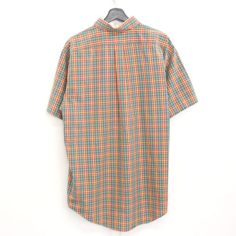 00s LANDS' END チェック柄 ボタンダウン 半袖シャツ メンズ