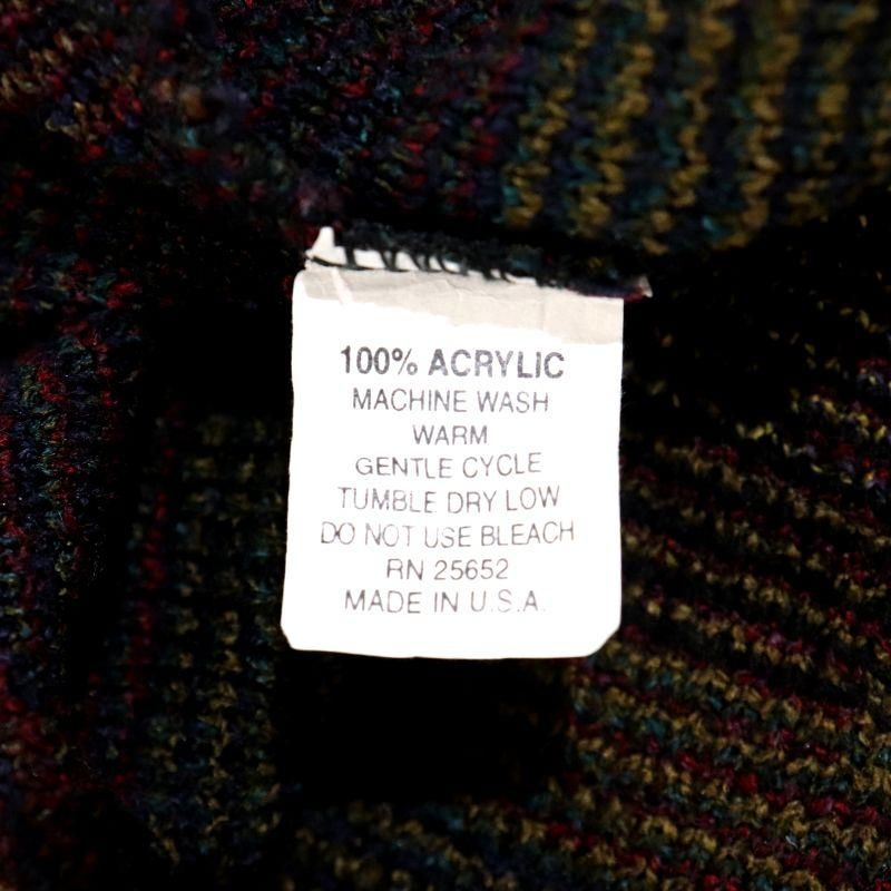 希少▲90s USA製 Protege 総柄 3D ニットセーター　XL相当 90s USA製 vintage Protege COLLECTION 総柄 3D ニットセーター