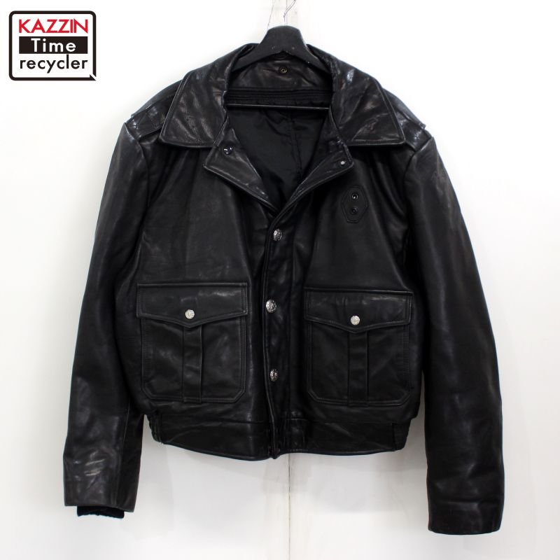 80s USA vintage BIE CUSTOM LEATHER COATS POLICE ݥꥹ쥶㥱å  XL~ ӥå С