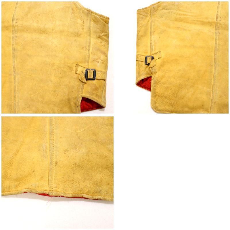 50s vintage 裏地キルティング ディアスキン レザー ベスト