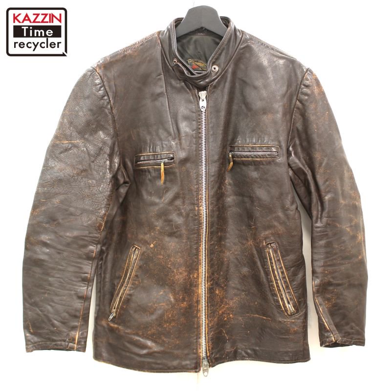 70s vintage British Cycle Leathers ʥ ֥른å 󥰥饤㥱å  M