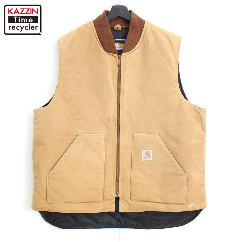 90s USA製 vintage Carhartt 裏地キルティング ダック ベスト メンズ XL~サイズ相当 - KAZZIN Time  recycler 広島にある古着屋オンラインショップ カジン タイム リサイクラー