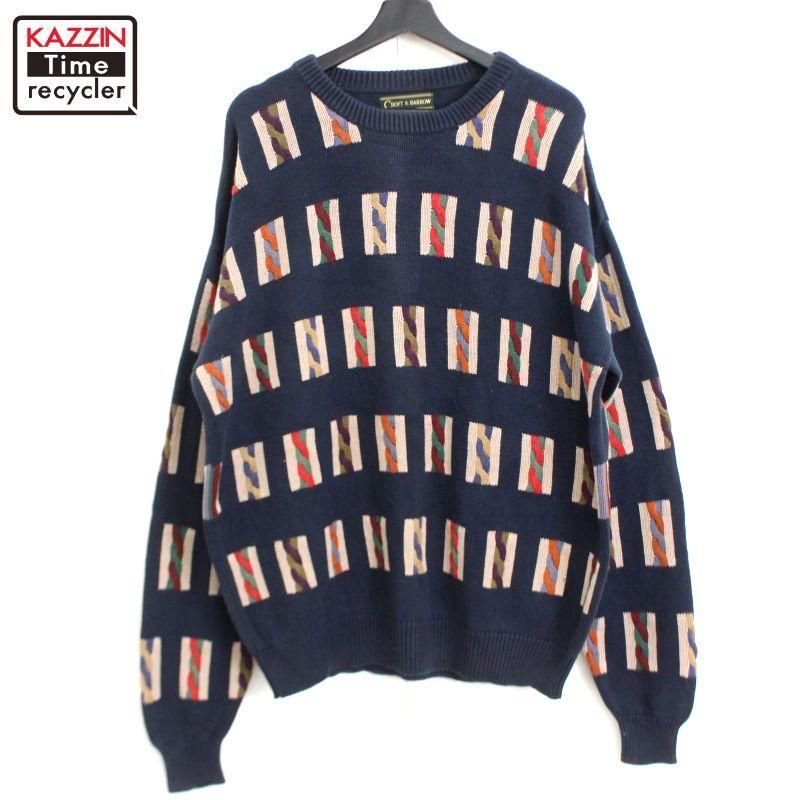 古着 vintage 柄ニット 90s 80s VINTAGE セーター ニット 「ヴィンテージ古着」80's turnabout 総柄