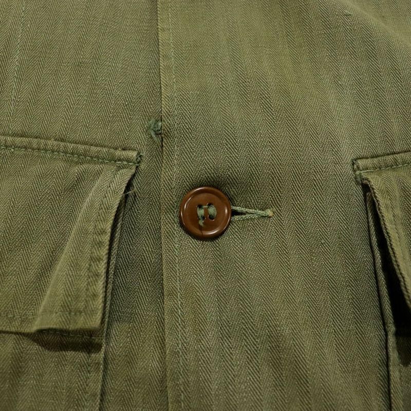40s USA製 vintage M-43 ヘリンボーン ミリタリーシャツ メンズ