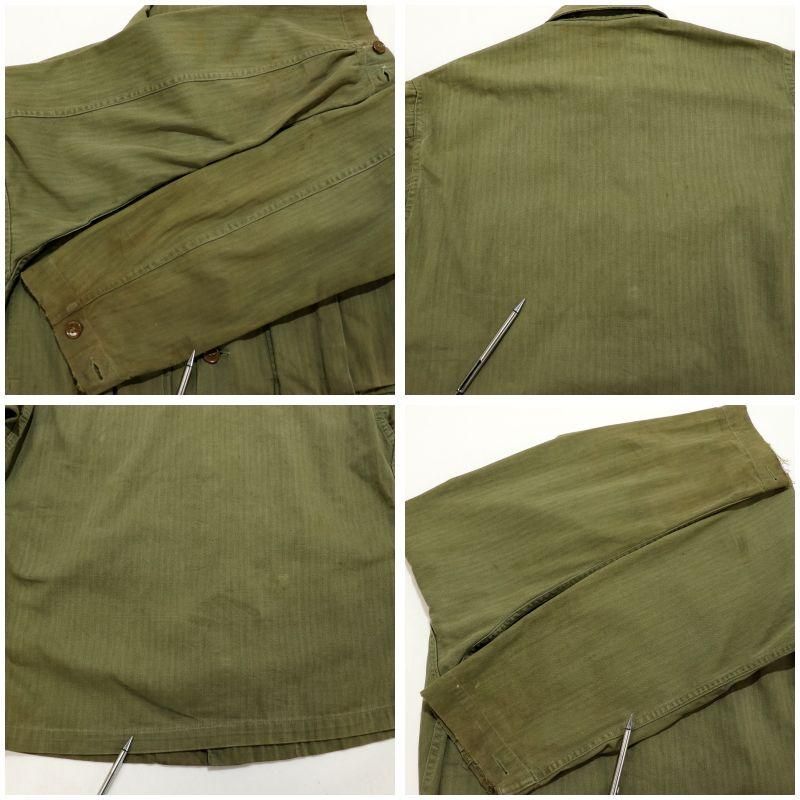 40s USA製 vintage M-43 ヘリンボーン ミリタリーシャツ メンズ
