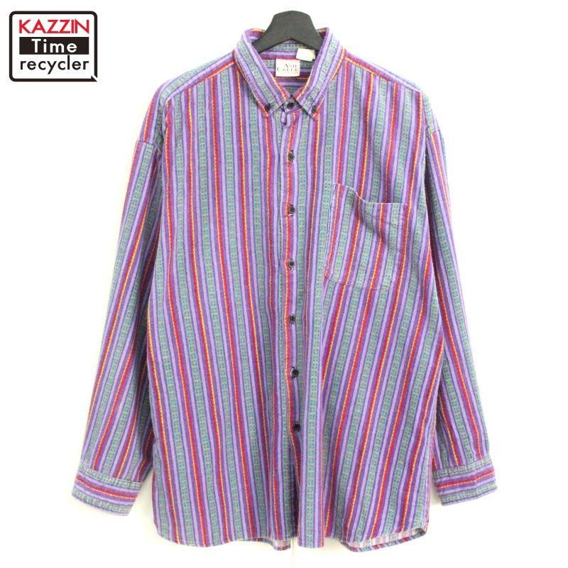 90s IZOD 2XL相当　ストライプシャツ　メンズ　ビンテージ　長袖シャツ 90s IZOD 2XL相当 ストライプシャツ メンズ ビンテージ 長袖