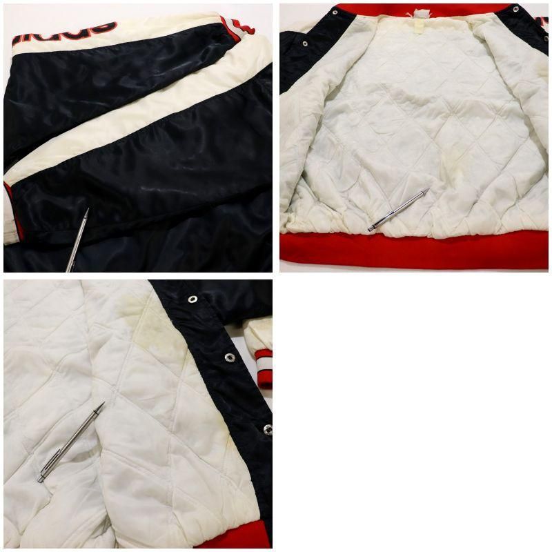 アディダス　ヴィンテージ　adidas スタジャン 80s 古着 adidas - 80s adidas 三本ライン ナイロンスタジャン 古着