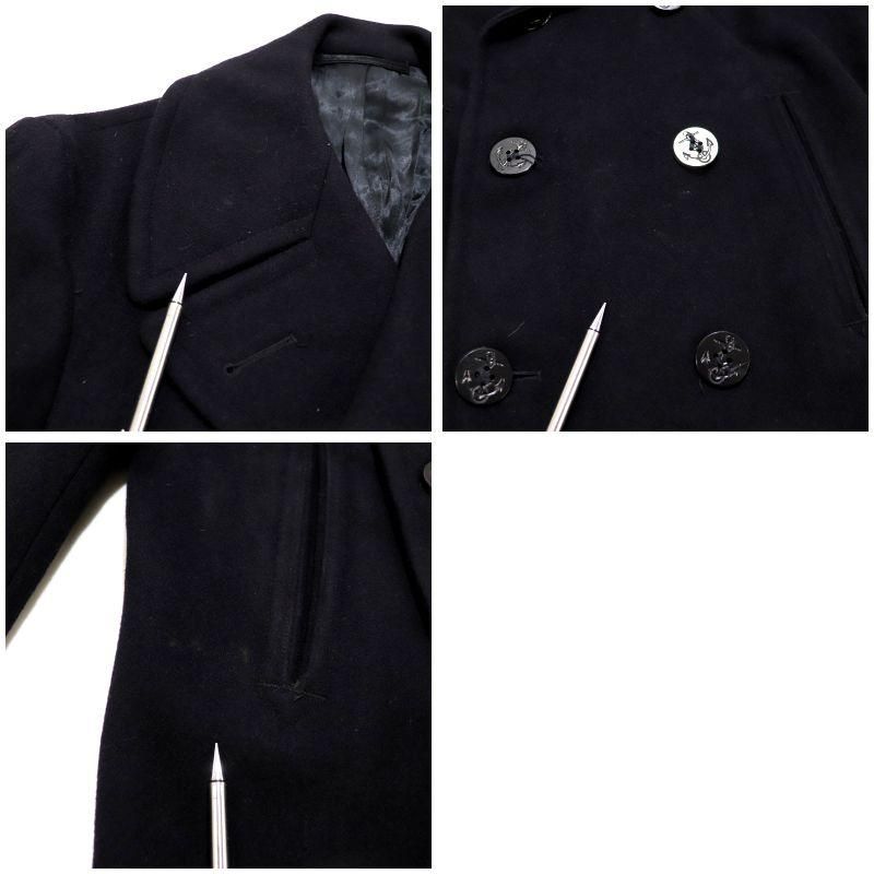 60s USA製 vintage U.S.NAVY ミリタリー 8ボタン Pコート メンズ S