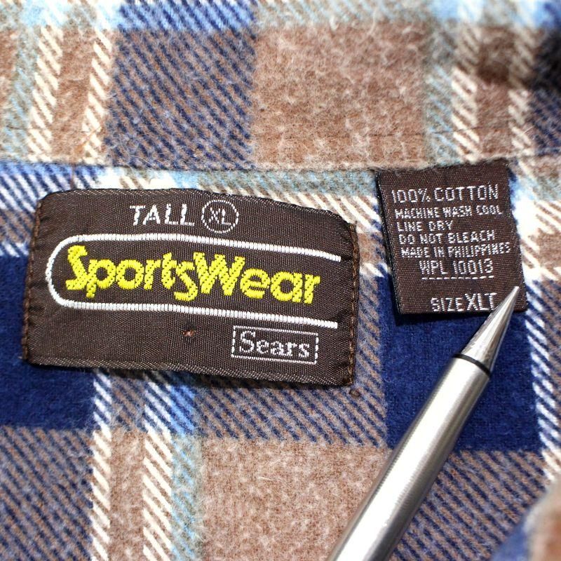 80s SEARS Mens Store 長袖 チェックシャツ XL 80s SEARS Mens Store 長袖 チェックシャツ XL