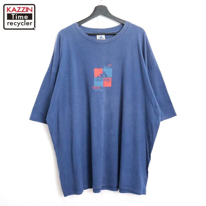 90s USA製 vintage adidas ロゴ プリント 半袖Tシャツ メンズ