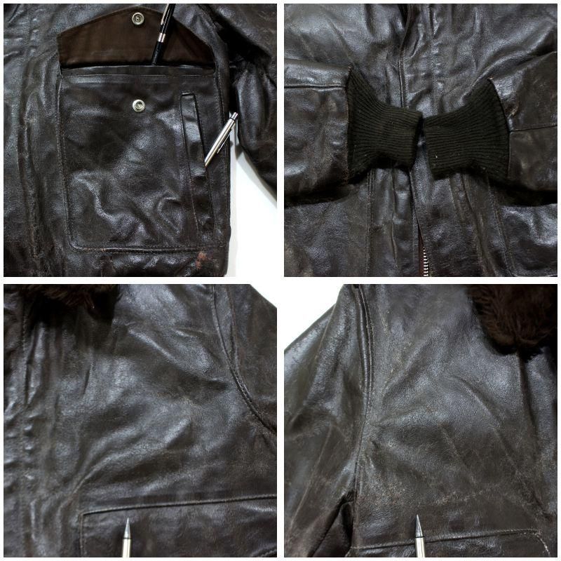 80s USA製 vintage schott 裏地ボア G-1タイプ レザージャケット