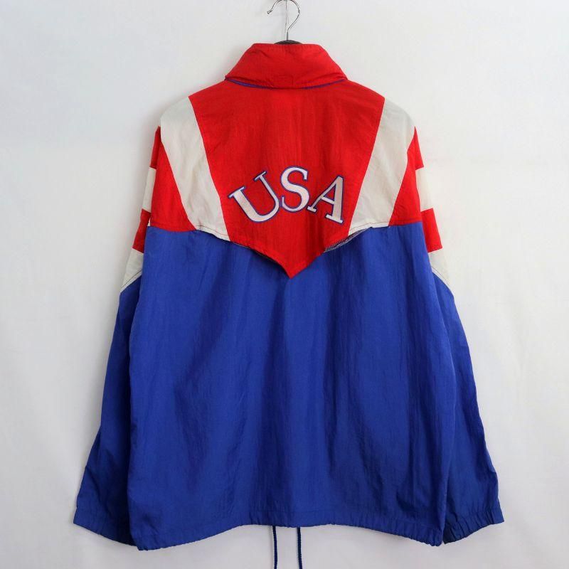 レア90s US古着○NHLレッドウィングス両面刺繍ナイロンジャケット メンズL 90s vintage adidas USAワールドカップ ナイロンジャケット